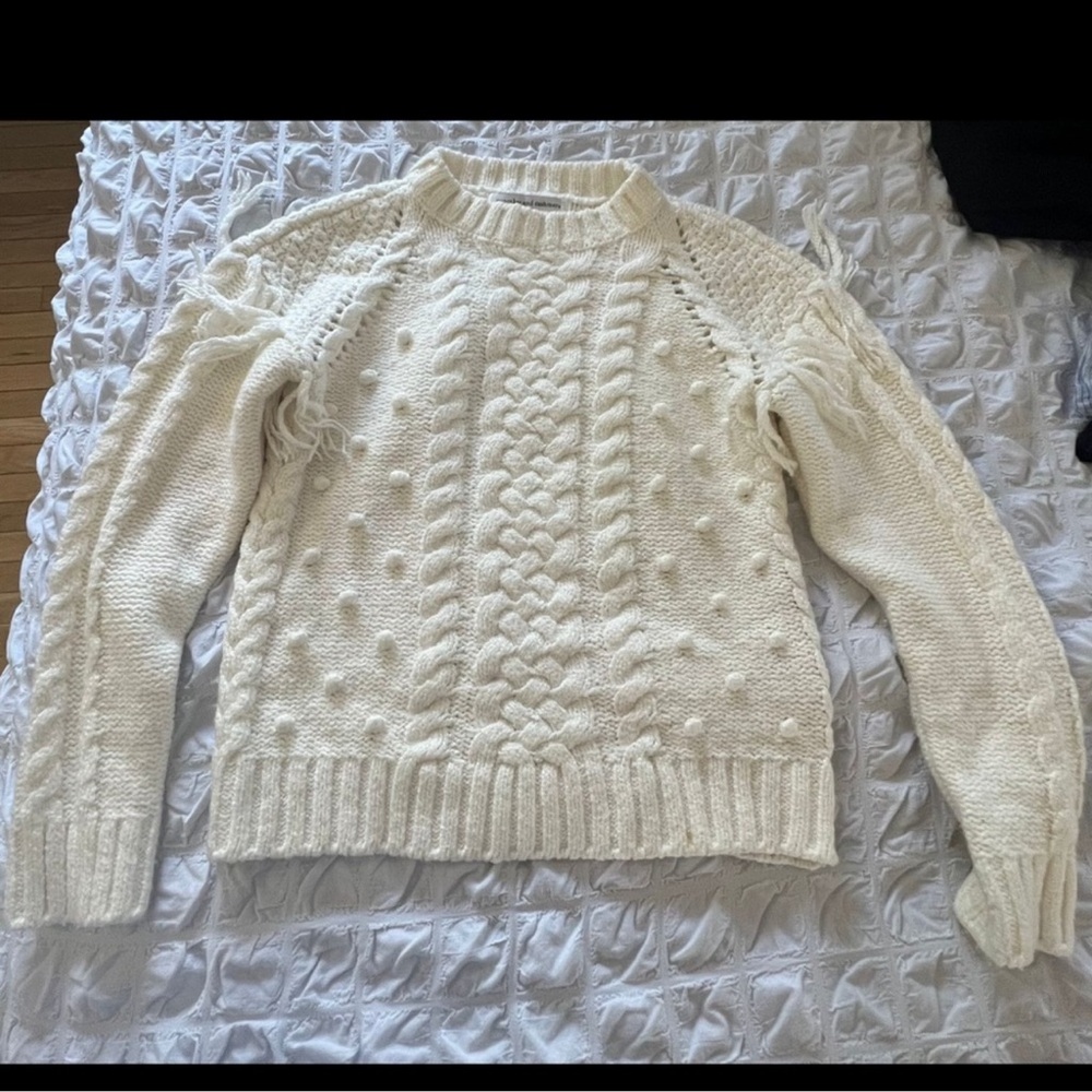 cupcakes & cashmere Cream Cable Knit Sweater